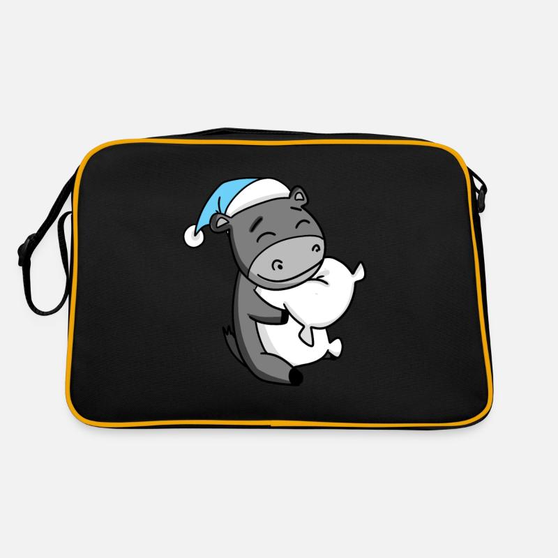 Donkey with pillow and sleeping cap Retro Bag
