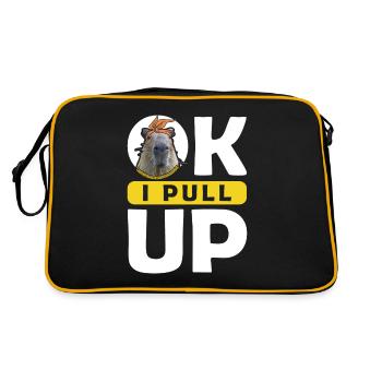 OK I PULL UP capybara - Retro Bag - black/gold - Back