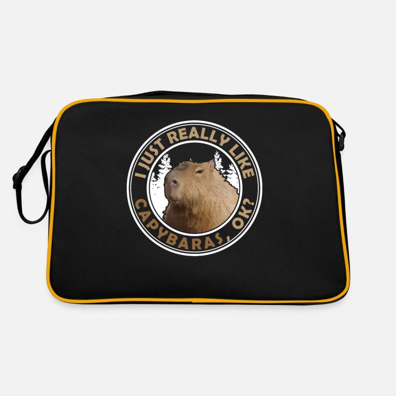 J’aime vraiment Capybaras OK? Capybara - Sac Retro - noir/or