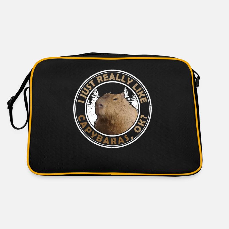 J’aime vraiment Capybaras OK? Capybara - Sac Retro - noir/or