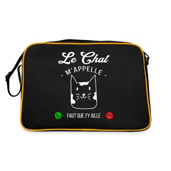 Le Chat M'appelle Faut Que J'y Aille - Sac Retro - noir/or - Dos