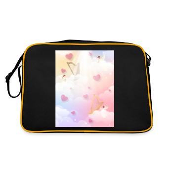 Angelcore Aesthetic Heaven Engel Harfen - Retro Tasche - Schwarz/Gold - Hinten