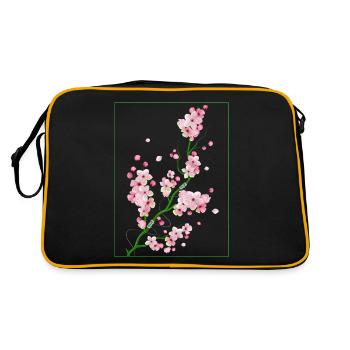 Biopunk Sakura Cherry Blossom Biopunk Esthétique - Sac Retro - noir/or - Dos