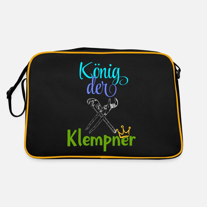König der Klempner Handwerker Beruf Klempner Retro Tasche