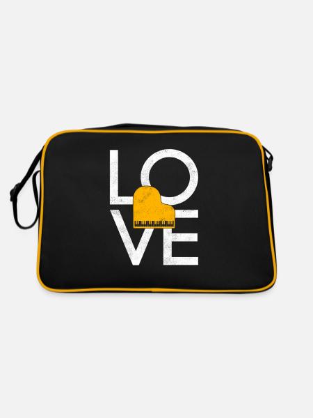 Klavier - Retro Tasche - Schwarz/Gold