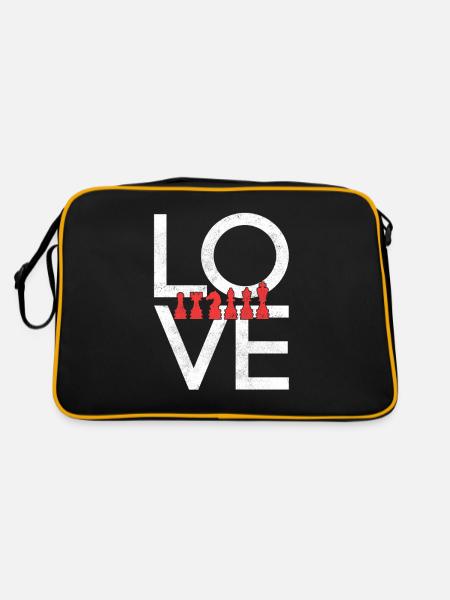 Schach - Retro Tasche - Schwarz/Gold - Hinten