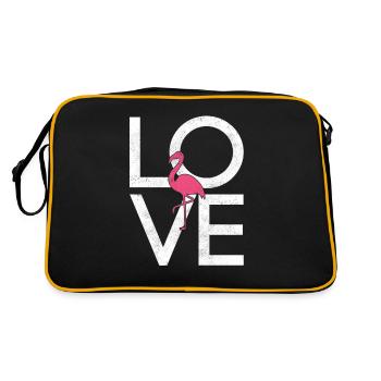 Flamingo - Retro Tasche - Schwarz/Gold - Hinten