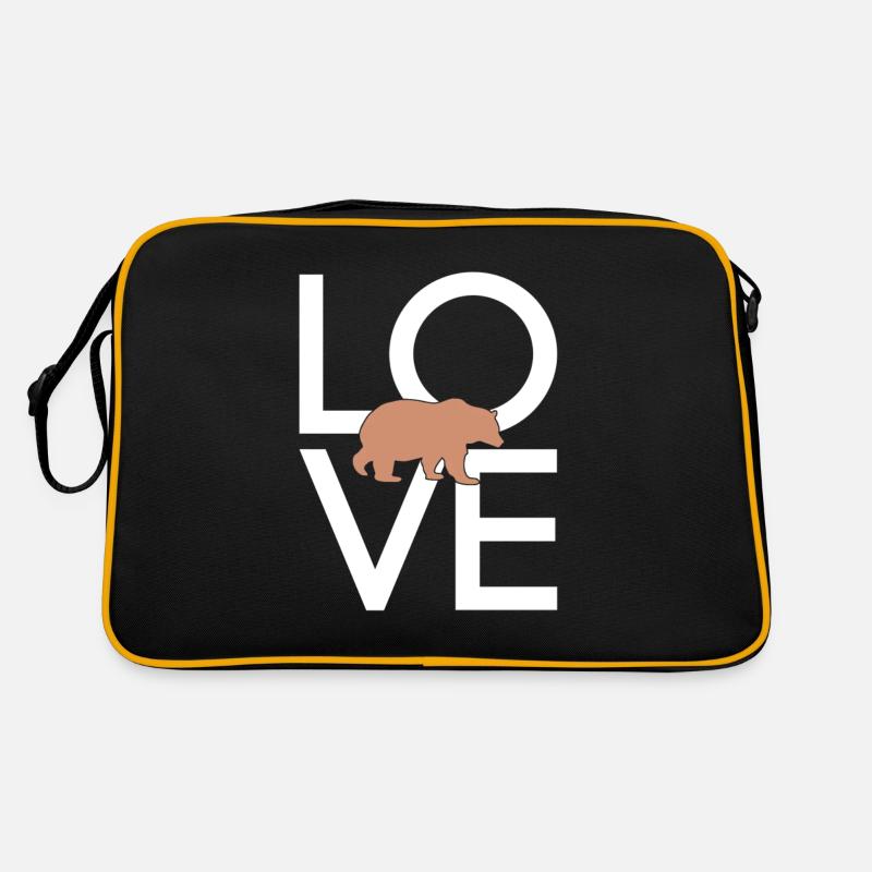 Bär - Retro Tasche - Schwarz/Gold