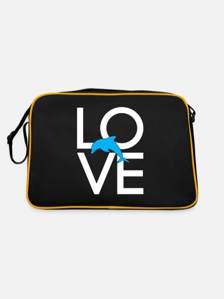 Delfin - Retro Tasche - Schwarz/Gold
