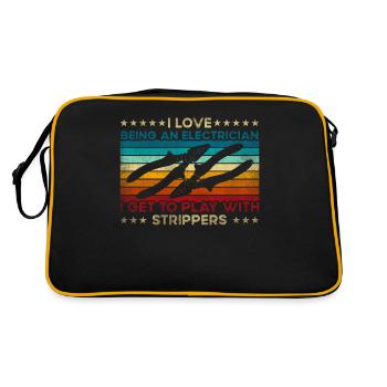 I Love Strippers Funny Electrician - Retro Bag - black/gold - Back