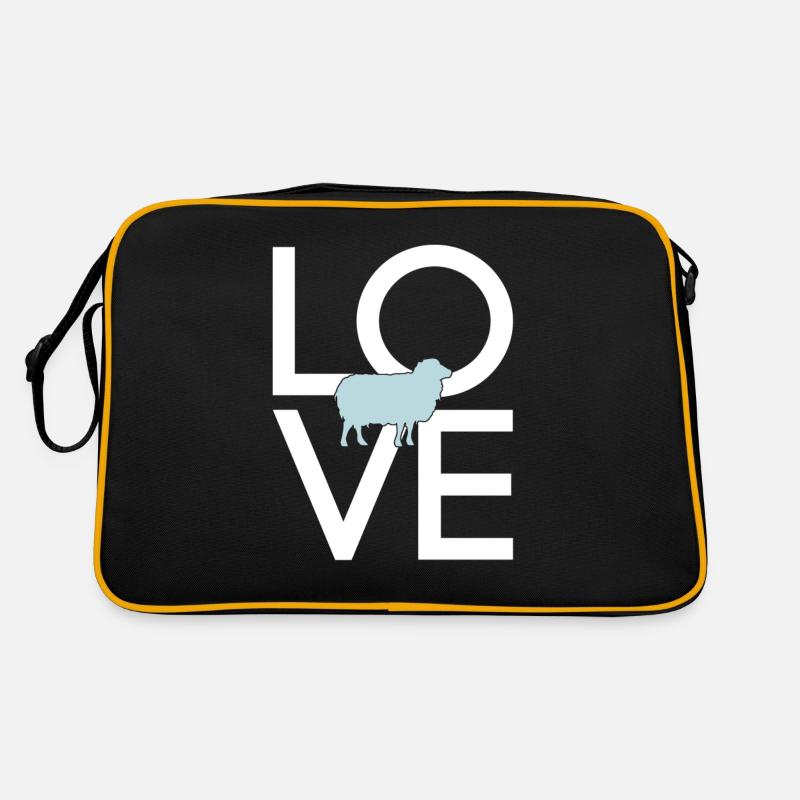 Schaf - Retro Tasche - Schwarz/Gold