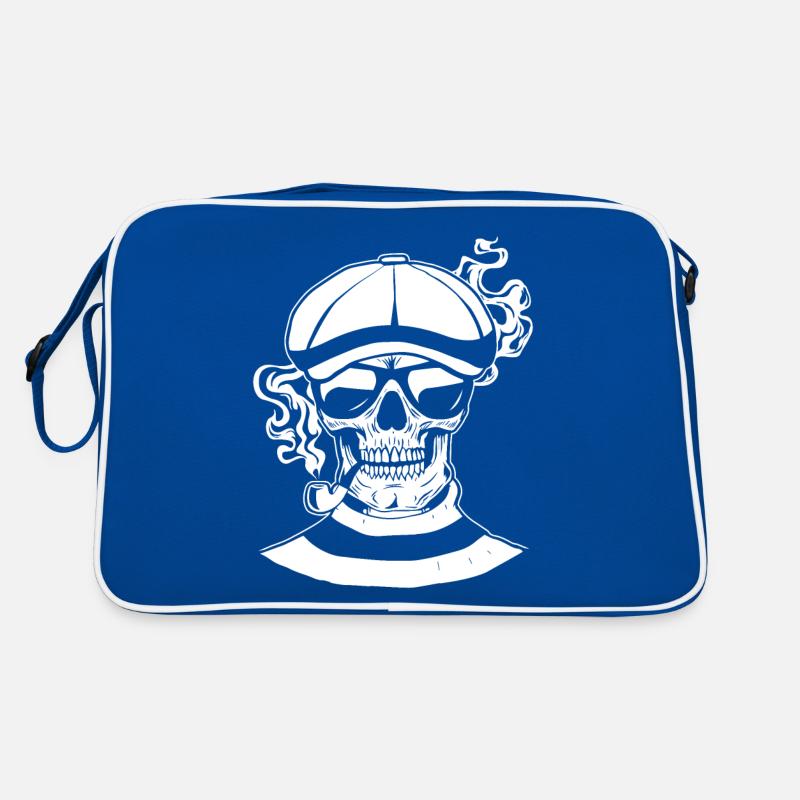 Beatnik Gothic Totenkopf Pfeife Goth Vintage Retro Retro Tasche