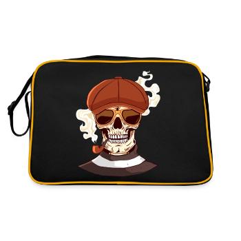 Beatnik Gothic Skull Pipe Goth Retro Vintage - Retro Bag - black/gold - Back