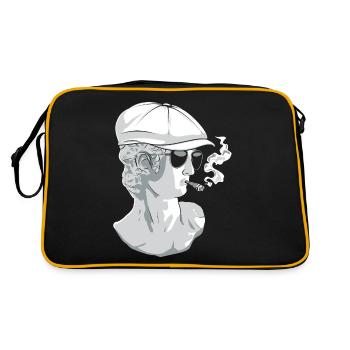 Beatnik David Statue Smoking Funny Greek S - Retro Bag - black/gold - Back