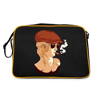 Beatnik David Statue Smoking Funny Greek S - Retro Bag - black/gold - Back
