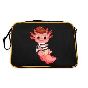 Beatnik Kawaii Axolotl Funny Mexican Sala - Retro Bag - black/gold - Back
