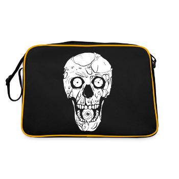 Zombiecore Ästhetik Zombie Gothic Schädel Weirdcor - Retro Tasche - Schwarz/Gold - Hinten