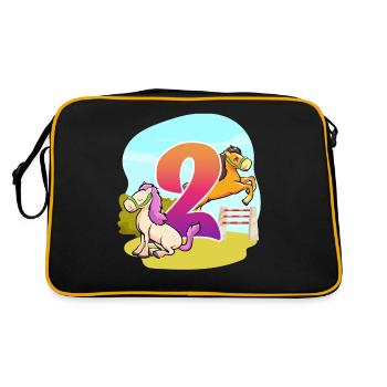 2nd Birthday Riding Horse-themed Two Party - Retro Bag - black/gold - Back