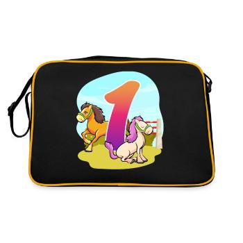 1st Birthday Riding Horse-themed One Party - Retro Bag - black/gold - Back