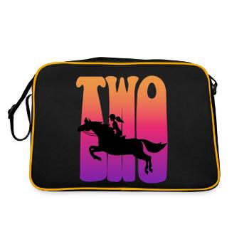 Girl riding, I am 2 years old, children 2. - Retro Bag - black/gold - Back