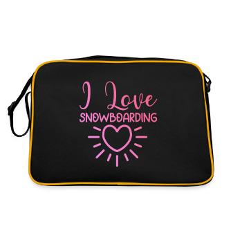 J’adore le snowboard - Sac Retro - noir/or - Dos