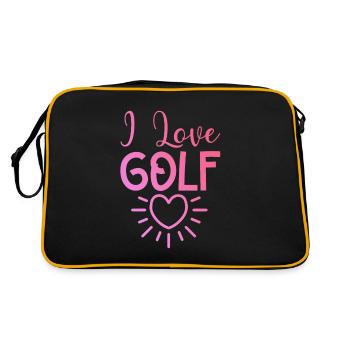 Ich liebe Golf - Retro Tasche - Schwarz/Gold - Hinten