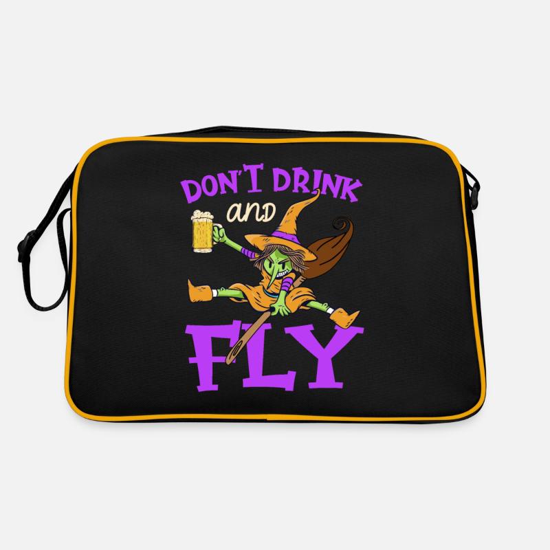 Witch Halloween Party Motif Don't Drink And Fly Retro Bag
