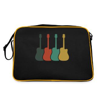 Guitare électrique Guitariste Guitare acoustique Musicien - Sac Retro - noir/or - Dos
