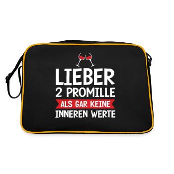 Lieber 2 Promille Als Gar Keine Inneren Werte | - Retro Tasche - Schwarz/Gold - Hinten