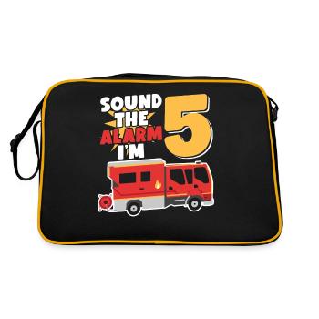 Sound The Alarm I'm 5 | Firefighter Topic - Retro Bag - black/gold - Back