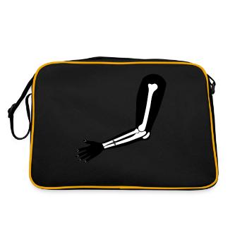 Funny broken arm of broken bone arm - Retro Bag - black/gold - Back