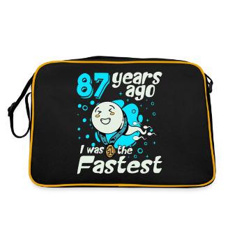 87 years ago I was the fastest 87th birthday - Retro Bag - black/gold - Back