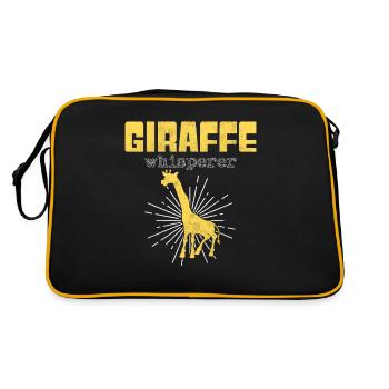 Giraffen Flüsterer - Retro Tasche - Schwarz/Gold - Hinten