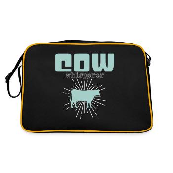 Kühe Flüsterer - Retro Tasche - Schwarz/Gold - Hinten