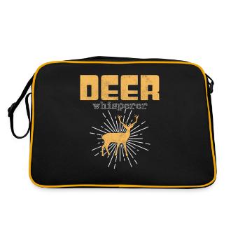 Hirsch Flüsterer - Retro Tasche - Schwarz/Gold - Hinten