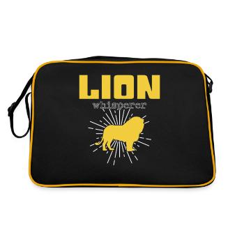 Löwen Flüsterer - Retro Tasche - Schwarz/Gold - Hinten