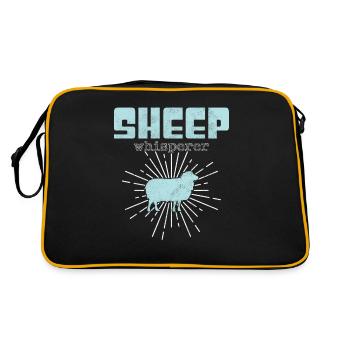 Schaf Flüsterer - Retro Tasche - Schwarz/Gold - Hinten