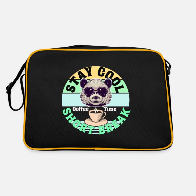 Kaffee Panda Coffee Break Time Kaffee Pause Retro Tasche