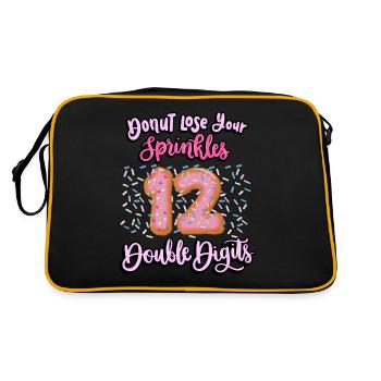 Donut Lose Your Sprinkles 12th Birthday | Beignet - Sac Retro - noir/or - Dos