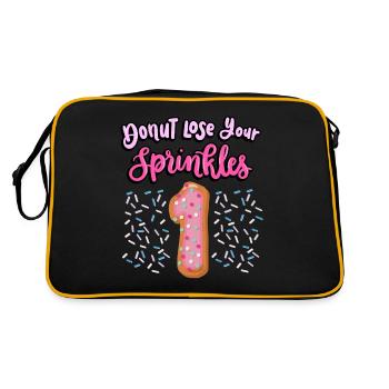 Donut Lose Your Sprinkles 1er anniversaire | Beignet - Sac Retro - noir/or - Dos