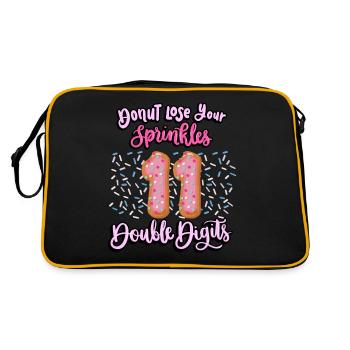 Donut Lose Your Sprinkles 11th Birthday | Beignet - Sac Retro - noir/or - Dos