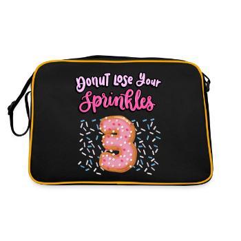 Donut Lose Your Sprinkles 3ème anniversaire | Beignet - Sac Retro - noir/or - Dos