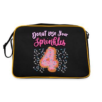 Donut Lose Your Sprinkles 4th Birthday | Beignet - Sac Retro - noir/or - Dos