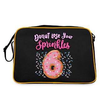 Donut Lose Your Sprinkles 6th Birthday | Beignet - Sac Retro - noir/or - Dos