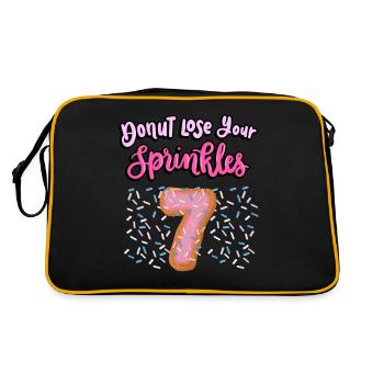 Donut Lose Your Sprinkles 7th Birthday | Beignet - Sac Retro - noir/or - Dos