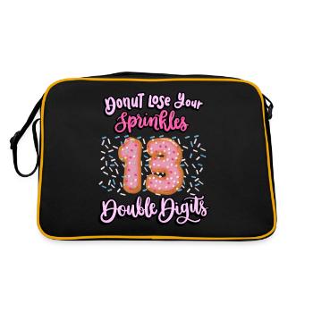 Donut Lose Your Sprinkles 13th Birthday | Beignet - Sac Retro - noir/or - Dos