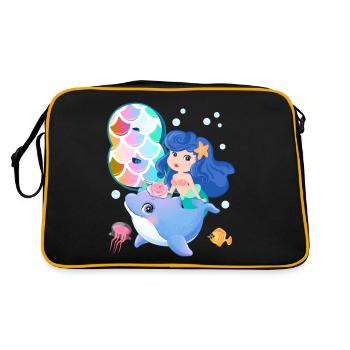 8th birthday | Mermaid Birthday | - Retro Bag - black/gold - Back