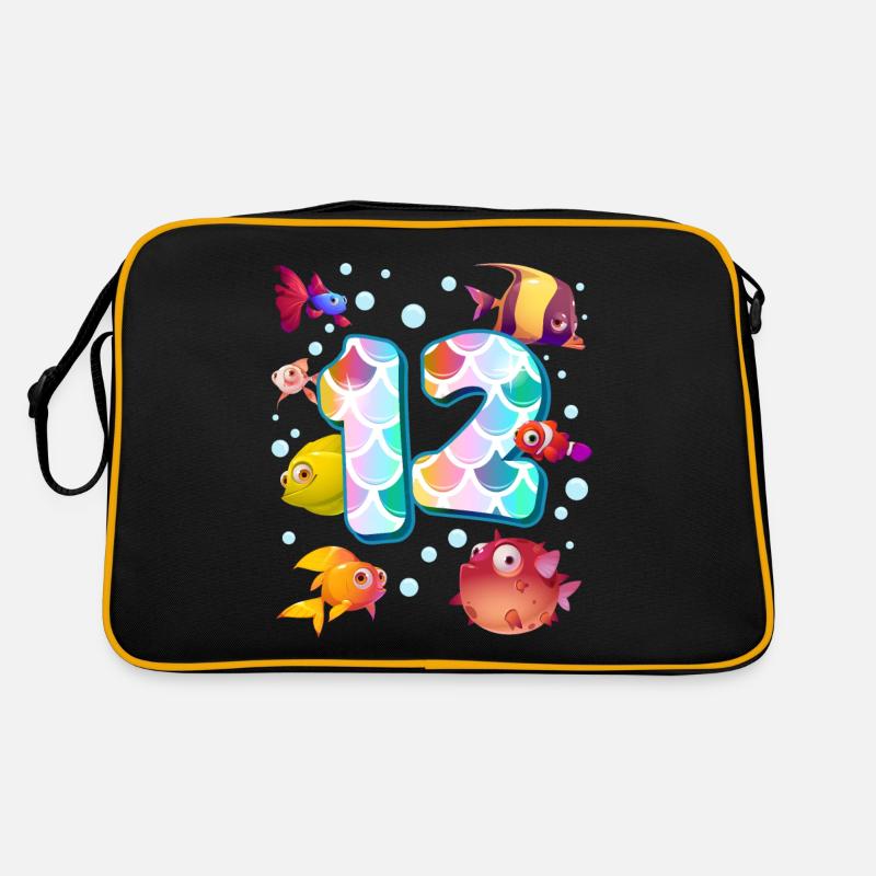 12e anniversaire | | d’anniversaire de poisson arc-en-ciel Sac Retro