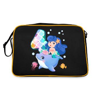 4th birthday | Mermaid Birthday | - Retro Bag - black/gold - Back