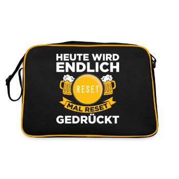 WEI DU SÄUFST IS ONLY IN FRONT OF US IN THE VILLAGE - Retro Bag - black/gold - Back
